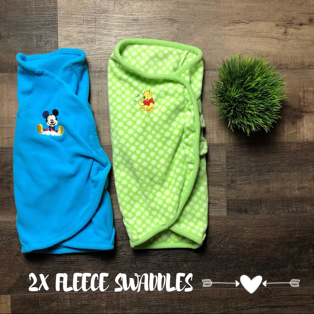 2/$10-2X Fleece Swaddle Set! Mickey & Winnie! 🌟